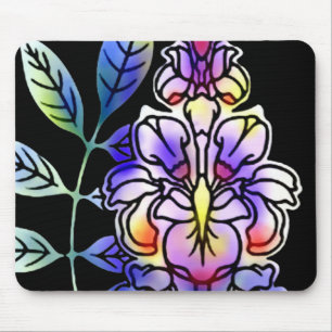 Neonblumen Mousepad