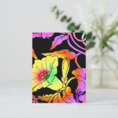 Neonblumen Postkarte (Stehend Vorderseite)
