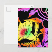 Neonblumen Postkarte (Vorne/Hinten)