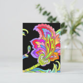 Neonblumen Postkarte (Stehend Vorderseite)