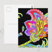 Neonblumen Postkarte (Vorne/Hinten)
