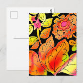 Neonblumen Postkarte (Vorne/Hinten)