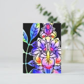 Neonblumen Postkarte (Stehend Vorderseite)