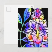 Neonblumen Postkarte (Vorne/Hinten)