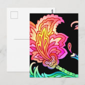 Neonblumen Postkarte (Vorne/Hinten)