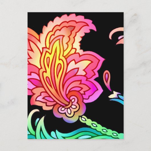 Neonblumen Postkarte (Vorderseite)