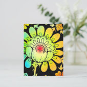 Neonblumen Postkarte (Stehend Vorderseite)