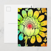 Neonblumen Postkarte (Vorne/Hinten)