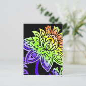 Neonblumen Postkarte (Stehend Vorderseite)