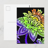 Neonblumen Postkarte (Vorne/Hinten)