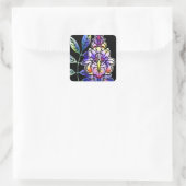 Neonblumen Quadratischer Aufkleber (Tasche)