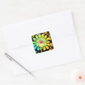 Neonblumen Quadratischer Aufkleber (Umschlag)