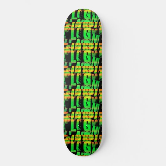 Neonbuchstaben und Zahlen Skateboard (Vorderseite)