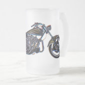 Neonc$v-doppelmotorrad-Bier-Tasse Mattglas Bierglas (VorderseiteRechts)