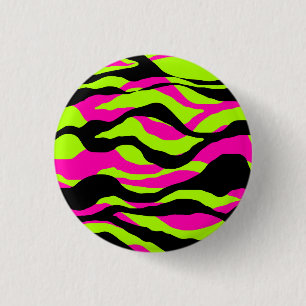 Neoncore Tricolor Animal Print Zebra Button