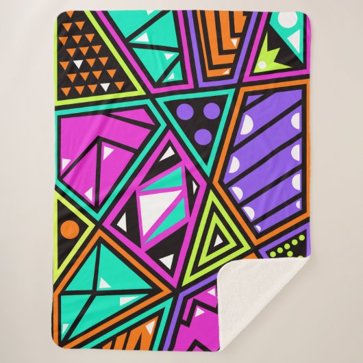 Neondecke abstrakt sherpadecke (Vorderseite)