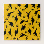 Neondinosaurier, urbanes Grunge-Muster Puzzle (Horizontal)