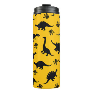 Neondinosaurier, urbanes Grunge-Muster Thermosbecher