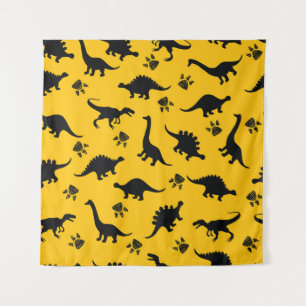 Neondinosaurier, urbanes Grunge-Muster Wandteppich