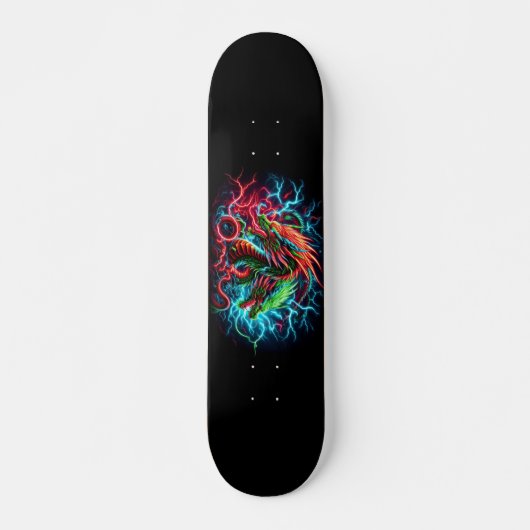 Neondrachendesign Skateboard (Vorne)