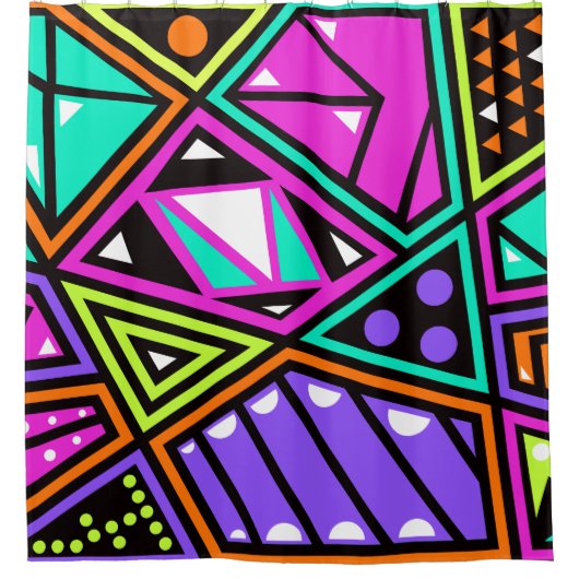 Neonduschvorhang abstrakt duschvorhang (Vorderseite)