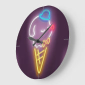 Neoneiscreme Große Wanduhr (Winkel)