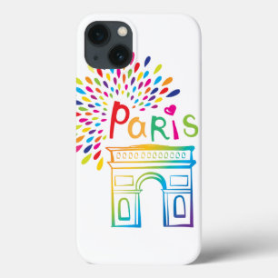 Neonentwurf Paris Frankreich der Arc de Triomphe iPhone 13 Hülle