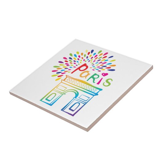 Neonentwurf Paris Frankreich | der Arc de Triomphe Fliese (Seite)