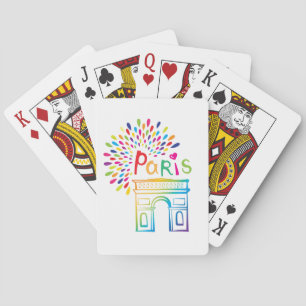 Neonentwurf Paris Frankreich der Arc de Triomphe Spielkarten