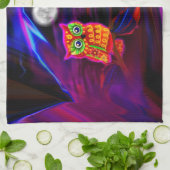 Neoneulen-Gewitter-Blitz Handtuch (Gefaltet)