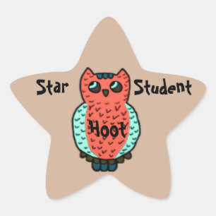 Neoneulen-Stern-Student Stern-Aufkleber