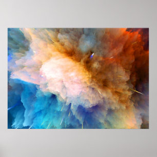 Neonexplosion im Weltraum #9 Poster