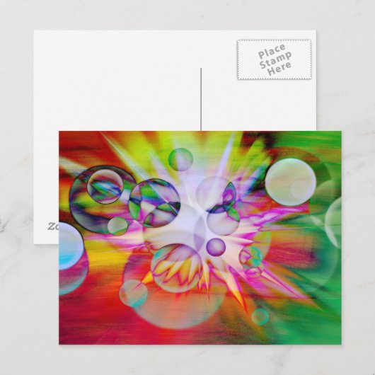 Neonexplosion Postkarte (Vorne/Hinten)