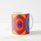 Neonfarben abstraktes Muster Kaffeetasse (VorderseiteRechts)