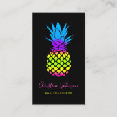 Neonfarben Ananas-Logo Visitenkarte (Vorderseite)
