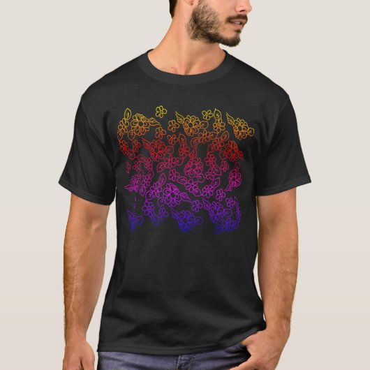 Neonfarben Blume T-Shirt (Vorderseite)