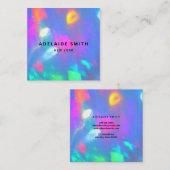 Neonfarben Edelstein Opal Foto Quadratische Visitenkarte (Vorne/Hinten)