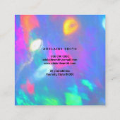 Neonfarben Edelstein Opal Foto Quadratische Visitenkarte (Rückseite)