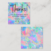 Neonfarben Edelstein Opal Textur Discount-Karte Quadratische Visitenkarte (Vorne/Hinten)
