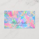 Neonfarben Edelstein Opal Textur Visitenkarte (Vorderseite)