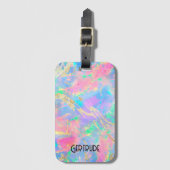 Neonfarben Edelsteinopal Gepäckanhänger (Vorderseite Vertikal)
