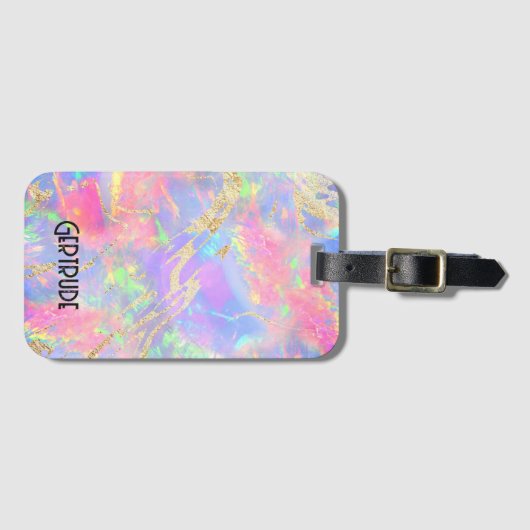 Neonfarben Edelsteinopal Gepäckanhänger (Vorderseite (Horizontal))