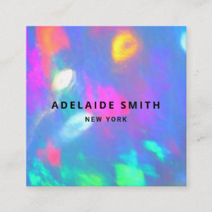 Neonfarben Edelsteinoptik Foto Quadratische Visitenkarte