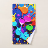 Neonfarben in Abstrakter Kunst Badhandtuch Set (Handtuch)