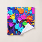 Neonfarben in Abstrakter Kunst Badhandtuch Set (Waschlappen)
