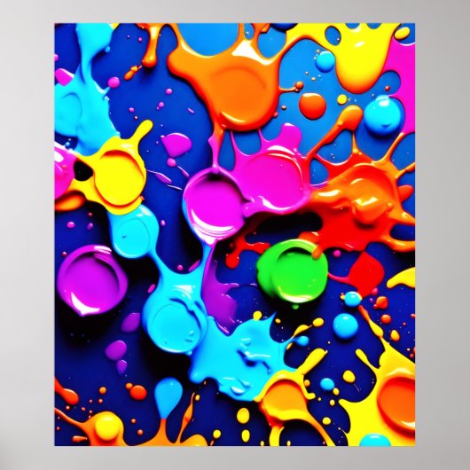 Neonfarben in Abstrakter Kunst Poster (Vorne)