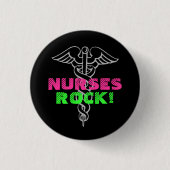 Neonfarben Krankenschwester-Felsen Pinback Knopf-| Button (Vorderseite)