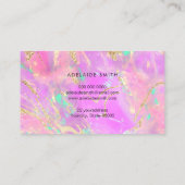 Neonfarben lila Opal-Textur-Visitenkarte Visitenkarte (Rückseite)
