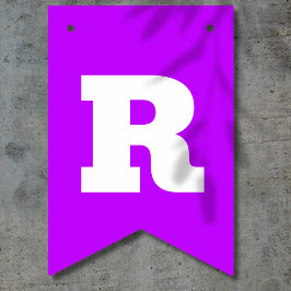 Neonfarben Lila und weiß | Anpassen Wimpelkette