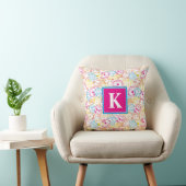 Neonfarben-Muster | Monogramm Kissen (Stuhl )